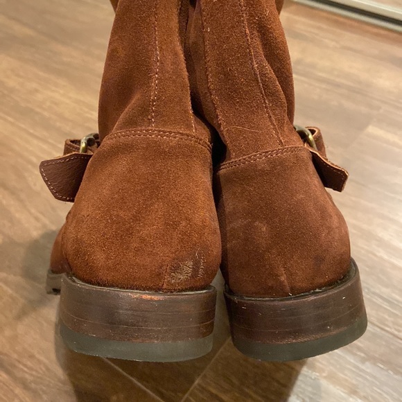 RARE Brown Suede Frye Slouch Biker Moto Veronica Boots - Size 6.5 - Picture 7 of 9